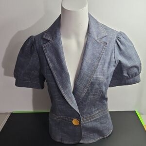 Wendy Hil Blue Short Sleeve Blazer